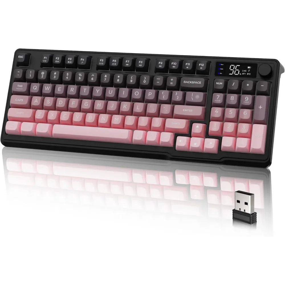 Wireless Keyboard 94 Keys, Quiet Typing, RGB Backlit, Rechargea...